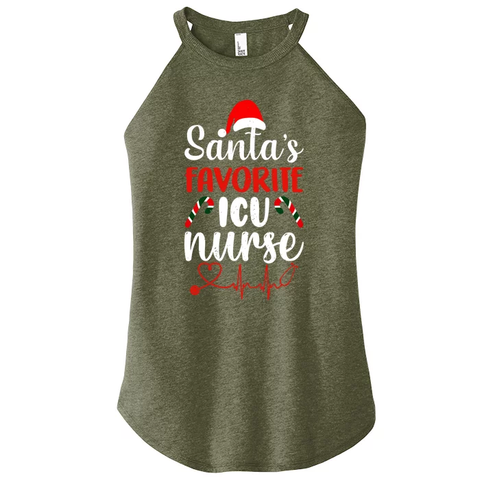 Santas Favorite Icu Nurse Meaningful Gift Women’s Perfect Tri Rocker Tank