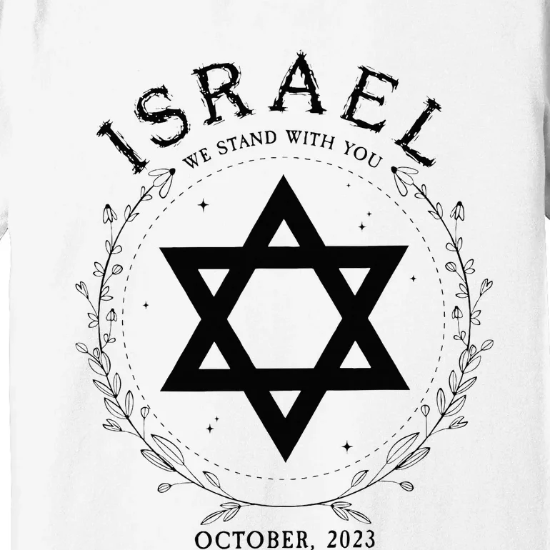 Support For Israel I Stand With Israel Jewish Non Distressed Premium T-Shirt