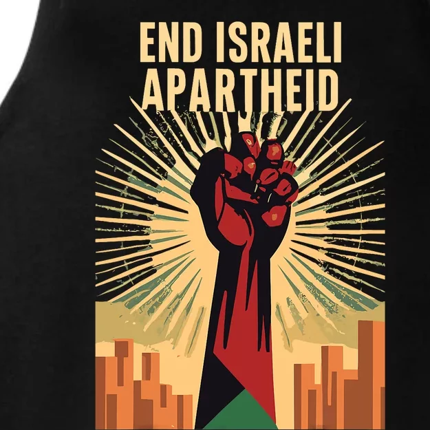 Stand For Justice: End Israel Apartheid Palestine Ladies Tri-Blend Wicking Tank