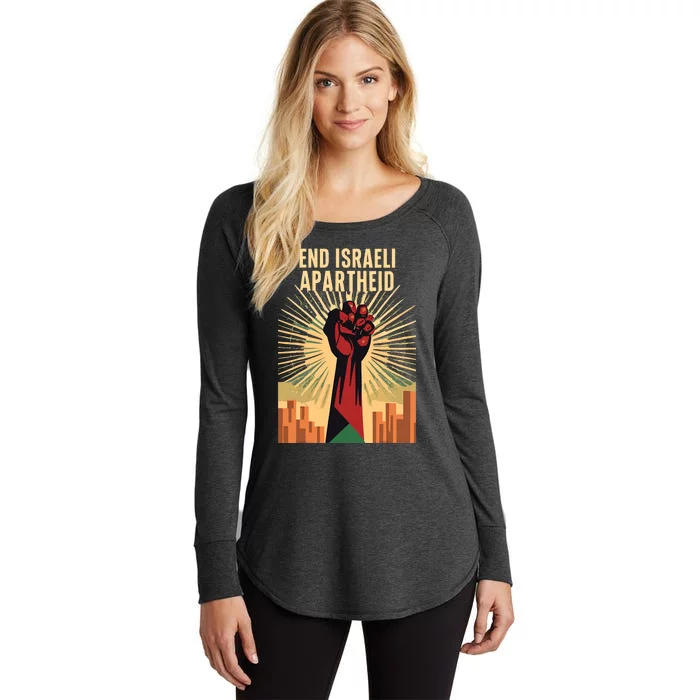 Stand For Justice: End Israel Apartheid Palestine Women's Perfect Tri Tunic Long Sleeve Shirt