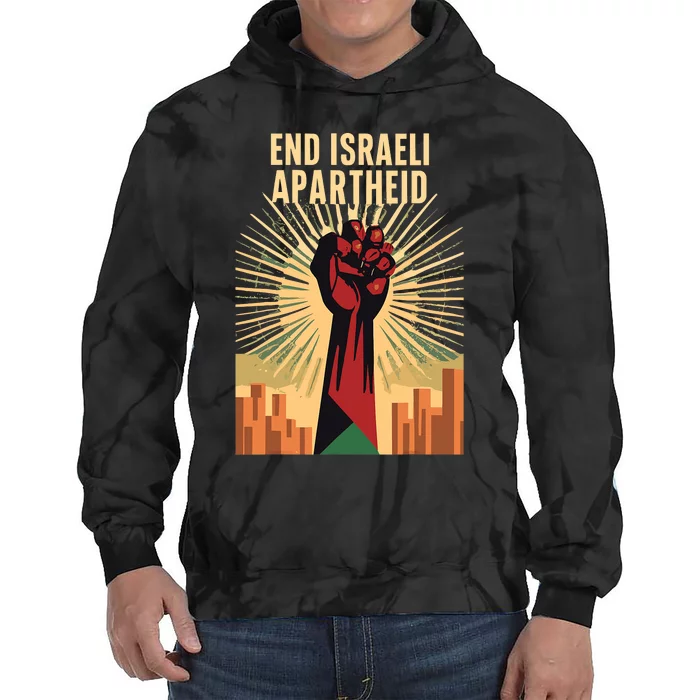 Stand For Justice: End Israel Apartheid Palestine Tie Dye Hoodie