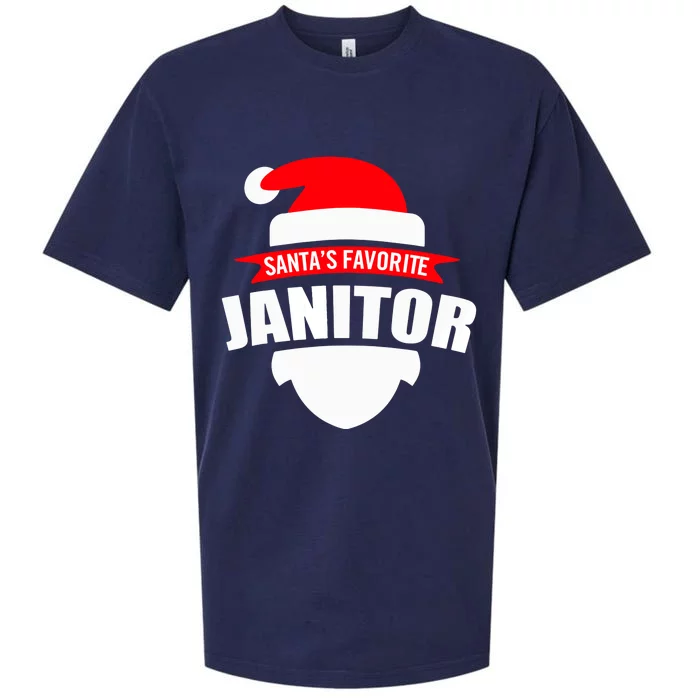 SantaS Favorite Janitor Funny Christmas Sueded Cloud Jersey T-Shirt