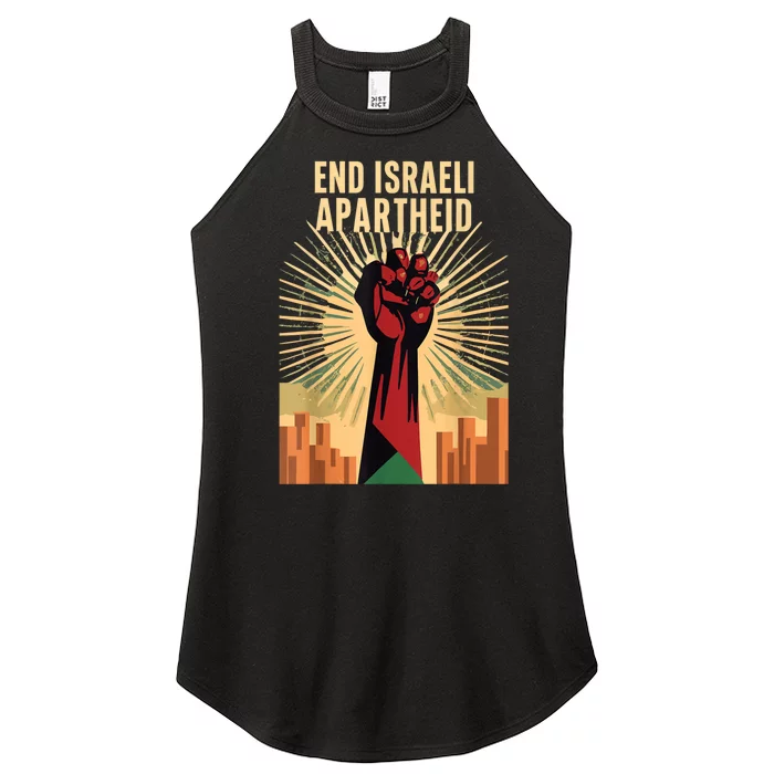 Stand For Justice: End Israel Apartheid Palestine Women’s Perfect Tri Rocker Tank