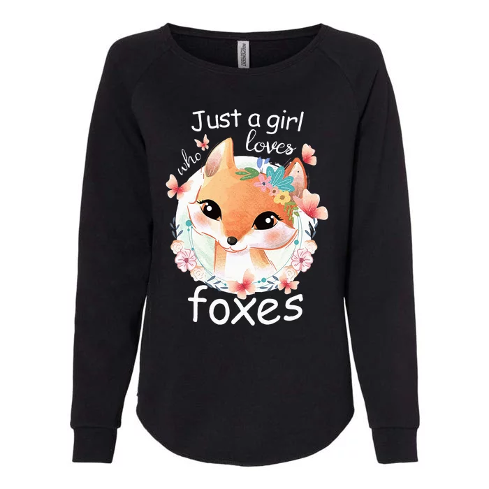 Smiling Fox Just A Girl Who Loves Foxes Womens California Wash Sweatshirt