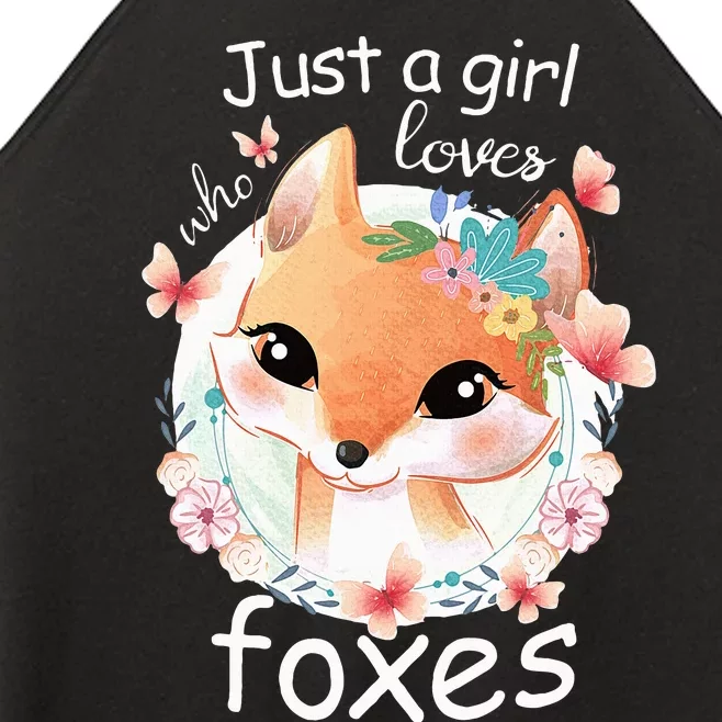 Smiling Fox Just A Girl Who Loves Foxes Women’s Perfect Tri Rocker Tank