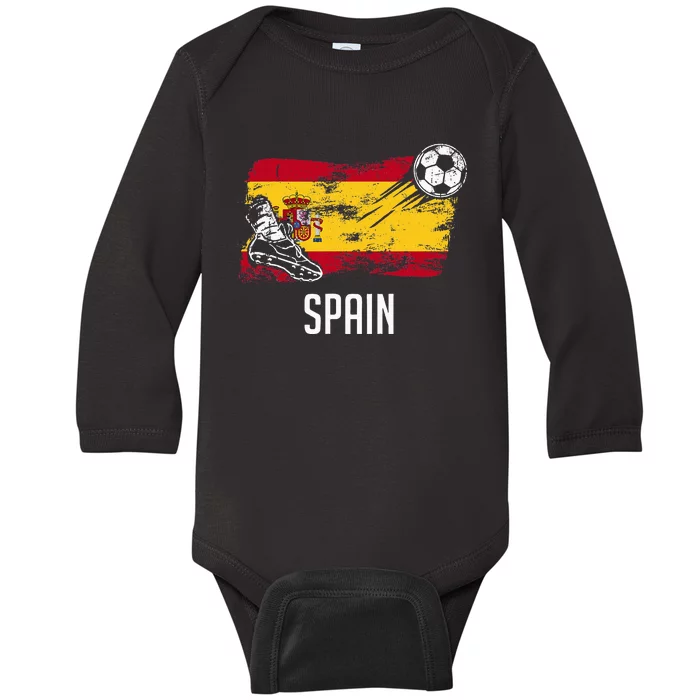 Spain Flag Jersey Spanish Soccer Team Spanish Baby Long Sleeve Bodysuit