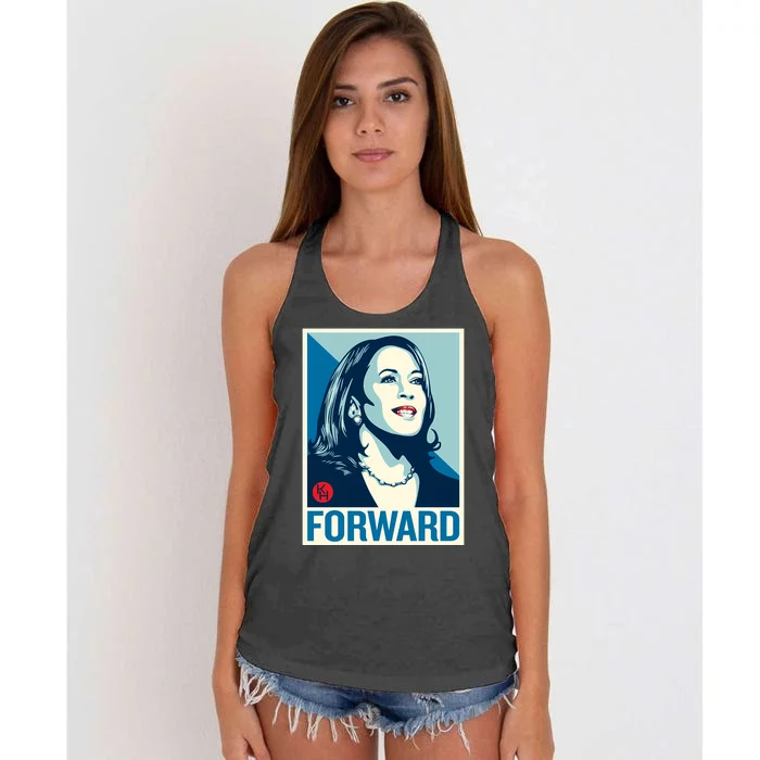 Shepard Fairey Kamala Harris Forward Women's Knotted Racerback Tank