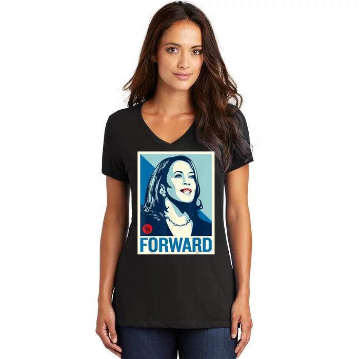 Shepard Fairey Kamala Harris Forward Women's V-Neck T-Shirt