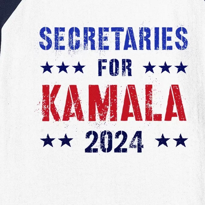 Secretaries For Kamala 2024 Election Grab Him By Ballot Baseball Sleeve Shirt