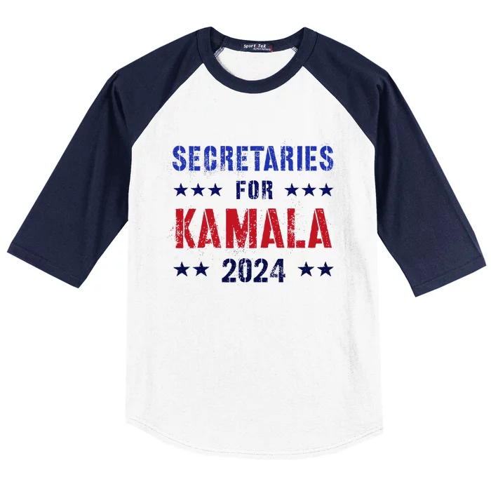 Secretaries For Kamala 2024 Election Grab Him By Ballot Baseball Sleeve Shirt