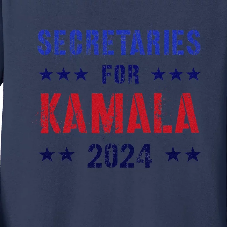 Secretaries For Kamala 2024 Election Grab Him By Ballot Kids Long Sleeve Shirt