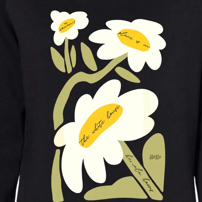 Subtle Flower Kamala Harris Boho Floral Womens California Wash Sweatshirt