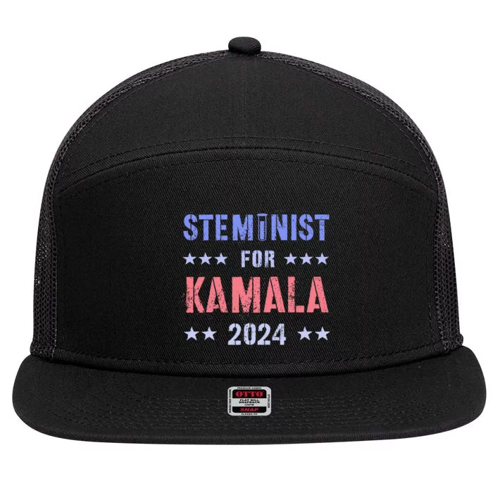 Steminist For Kamala 2024 Election Grab Him By Ballot 7 Panel Mesh Trucker Snapback Hat