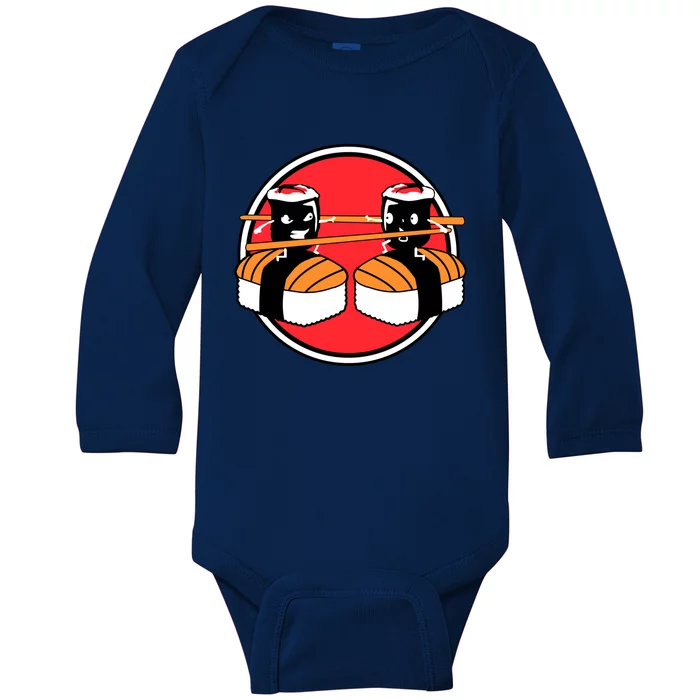 Sushi Fight Knight For Sushi Lover Gift Baby Long Sleeve Bodysuit