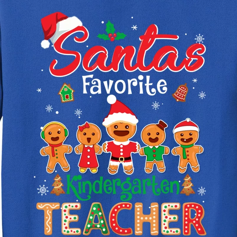 Santa's Favorite Kindergarten Teacher Cookie Hat Christmas Funny Gift Tall Sweatshirt