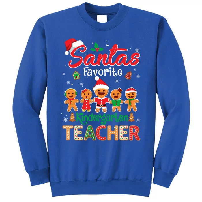 Santa's Favorite Kindergarten Teacher Cookie Hat Christmas Funny Gift Tall Sweatshirt