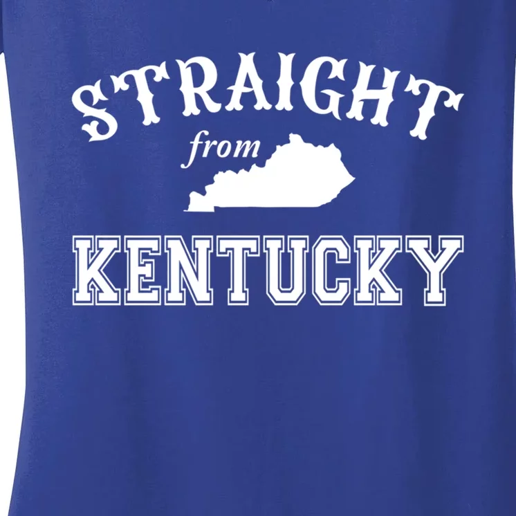 Straight From Kentucky Ky Bluegrass State Home Derby Pride Cute Gift Women's V-Neck T-Shirt