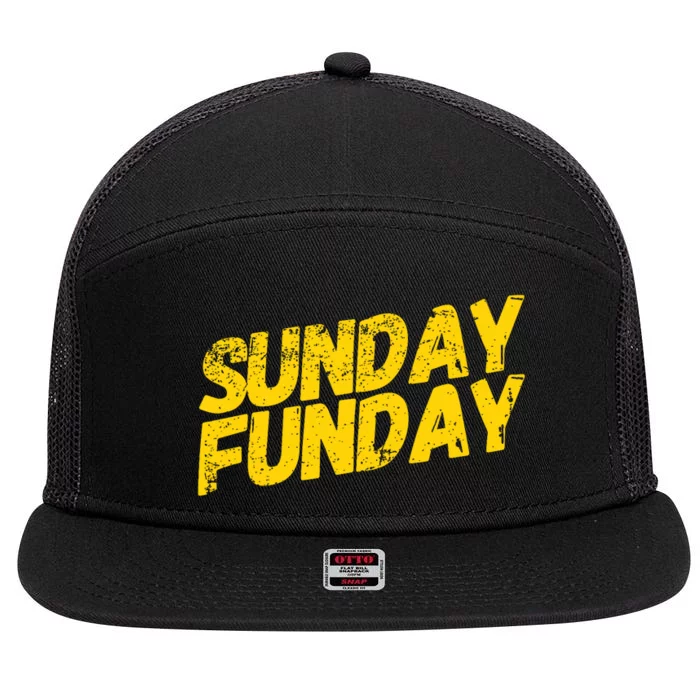 Sunday Funday Kc Retro Kansas City Sunday Funday 7 Panel Mesh Trucker Snapback Hat