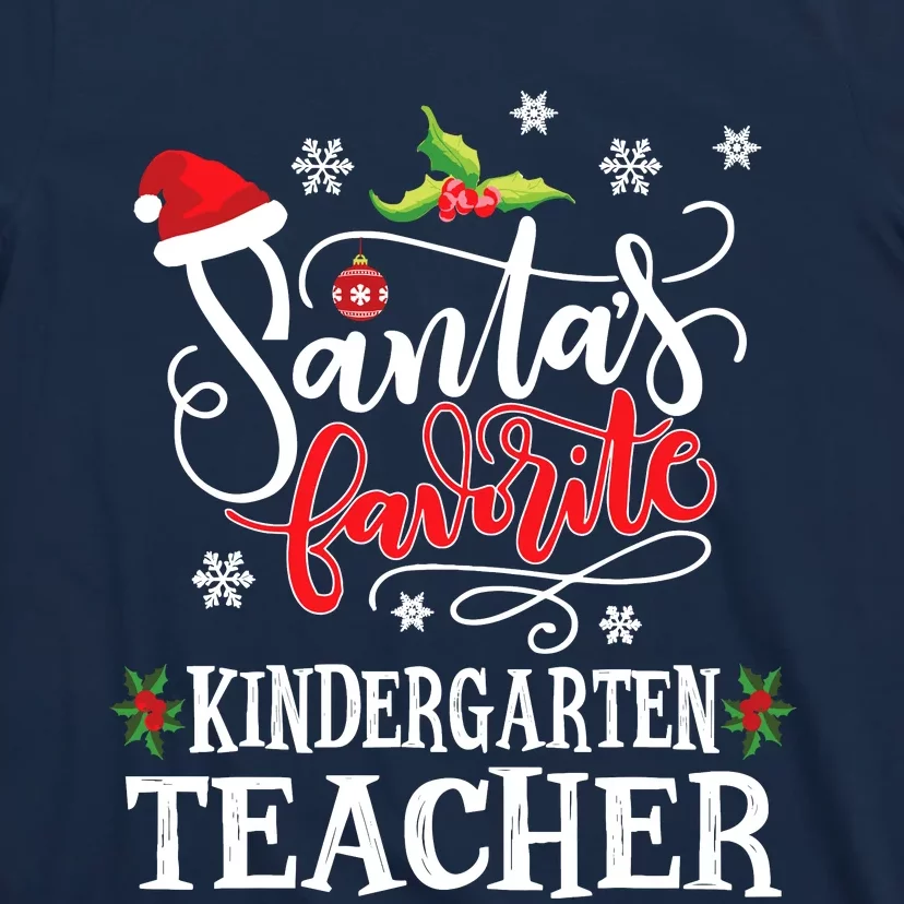 SantaS Favorite Kindergarten Teacher Xmas Party T-Shirt