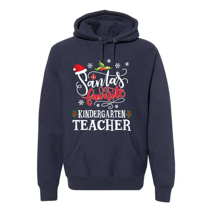 SantaS Favorite Kindergarten Teacher Xmas Party Premium Hoodie