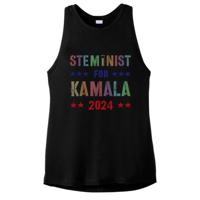 Steminist For Kamala Harris Walz Science Math Stem Teacher Ladies Tri-Blend Wicking Tank