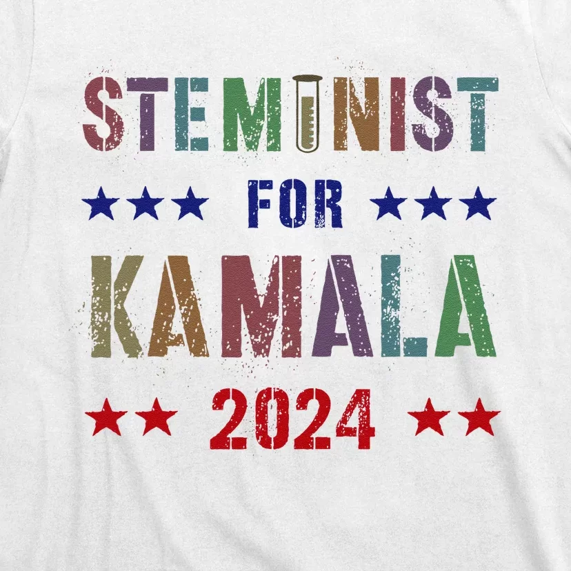 Steminist For Kamala Harris Walz Science Math Stem Teacher T-Shirt