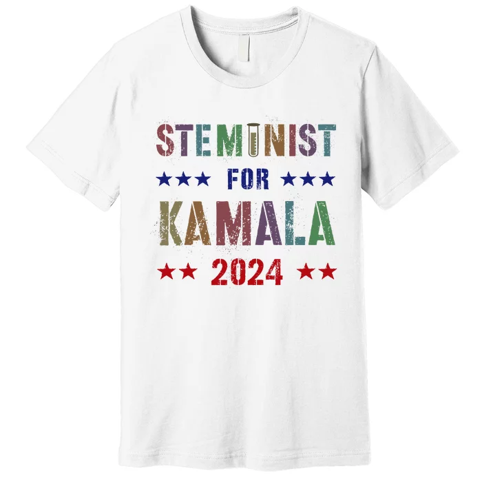 Steminist For Kamala Harris Walz Science Math Stem Teacher Premium T-Shirt