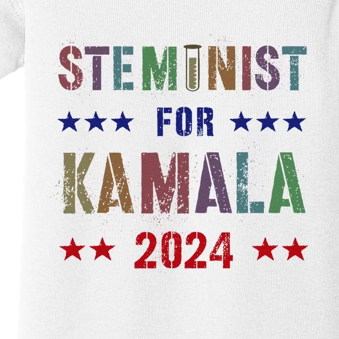 Steminist For Kamala Harris Walz Science Math Stem Teacher Baby Bodysuit