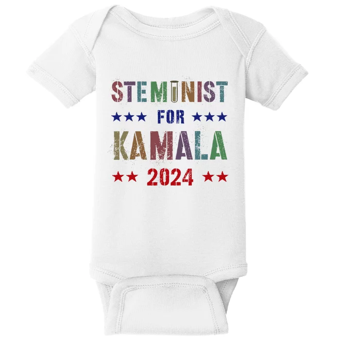 Steminist For Kamala Harris Walz Science Math Stem Teacher Baby Bodysuit