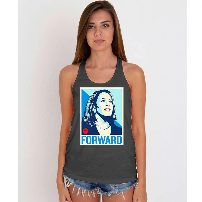 Shepard Fairey Kamala Harris Forward Women's Knotted Racerback Tank