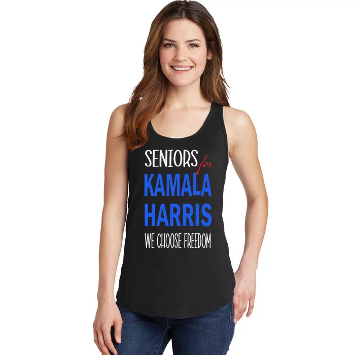 Seniors For Kamala Harris 2024 We Choose Freedom Ladies Essential Tank