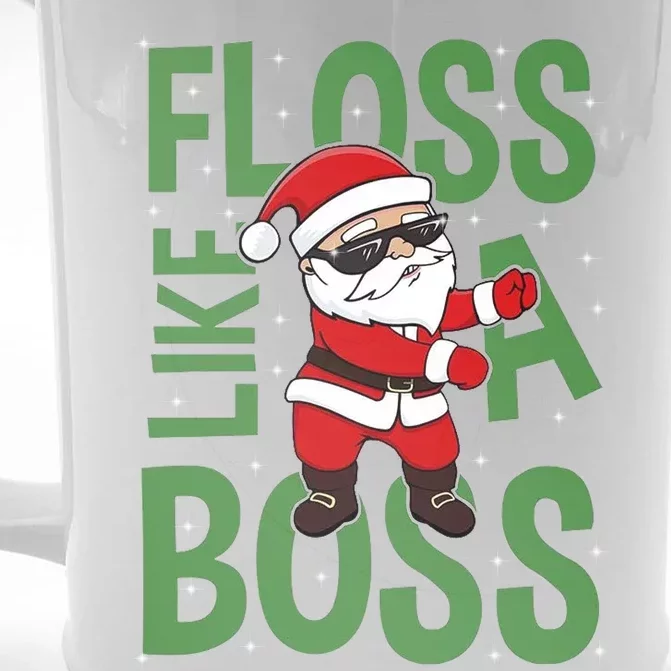 Santa Floss Like A Boss Funny Christmas Front & Back Beer Stein