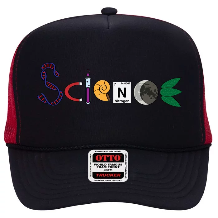 Science Funny Logo High Crown Mesh Trucker Hat