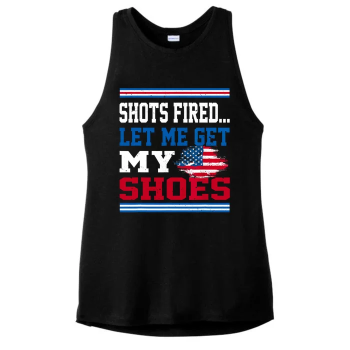 Shots Fired Let Me Get My Shoes Ladies Tri-Blend Wicking Tank