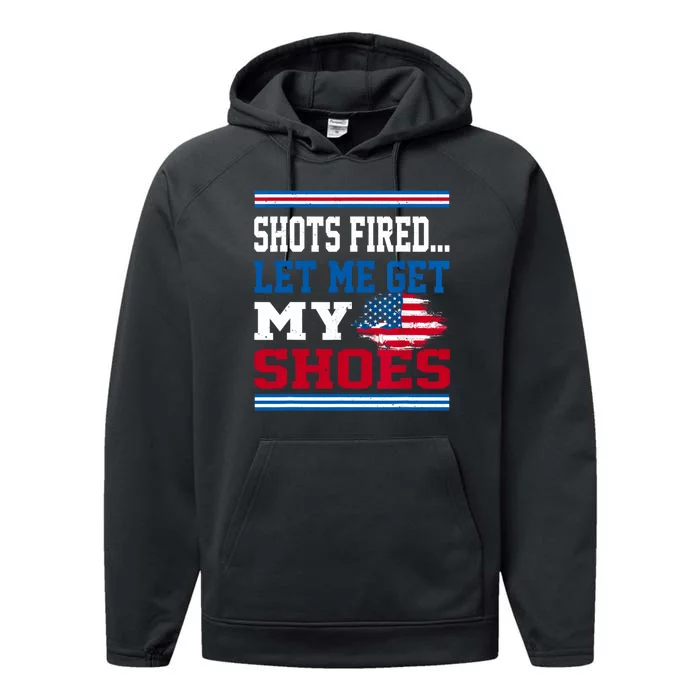 Shots Fired Let Me Get My Shoes Performance Fleece Hoodie