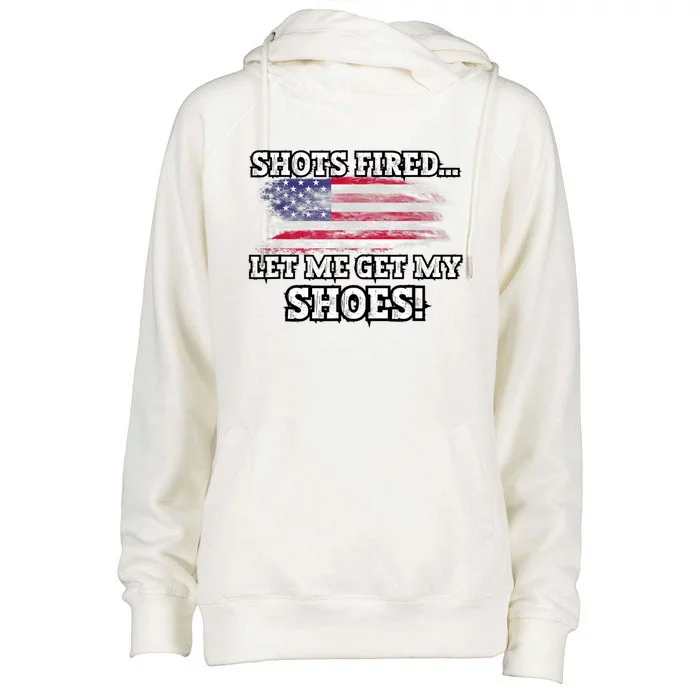 Shots Fired Let Me Get My Shoes Womens Funnel Neck Pullover Hood