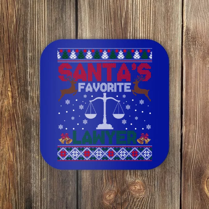 Santa's Favorite Lawyer Ugly Christmas Sweater Cute Gift Coaster