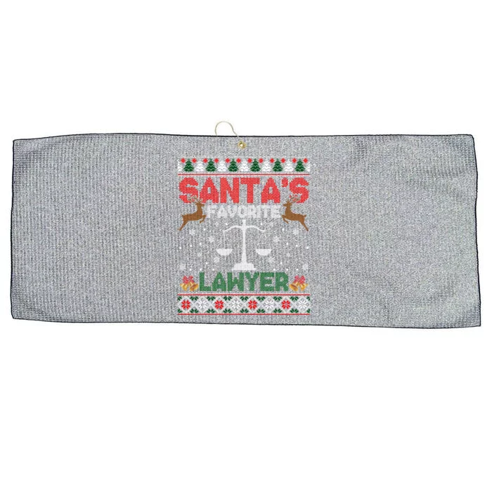 Santa's Favorite Lawyer Ugly Christmas Sweater Cute Gift Large Microfiber Waffle Golf Towel