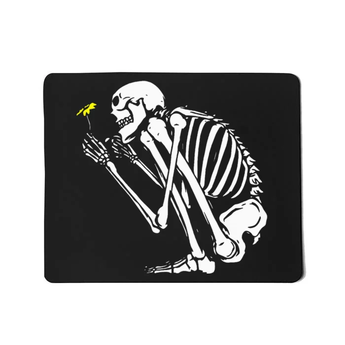 Skeleton Flower Lazy Halloween Costume Cool Bones Skull Mousepad