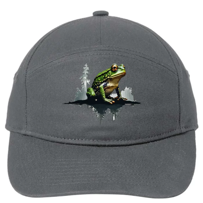 Scenic Forest Landscape With Frog Nature Inspired 7-Panel Snapback Hat