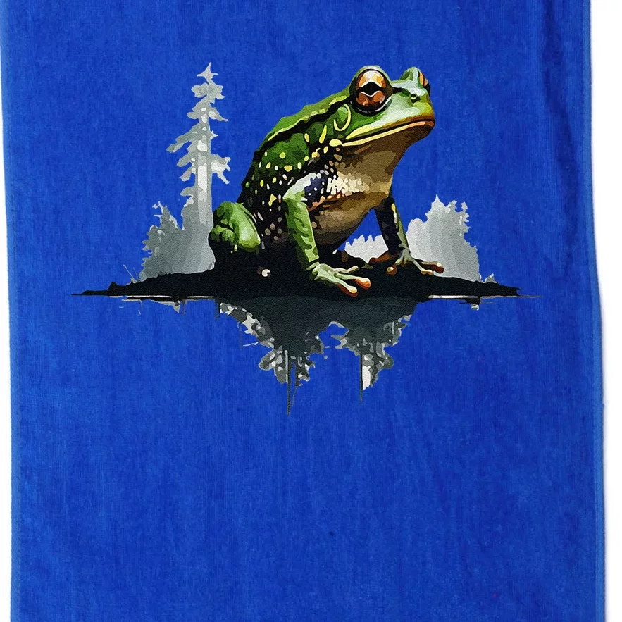 Scenic Forest Landscape With Frog Nature Inspired Platinum Collection Golf Towel