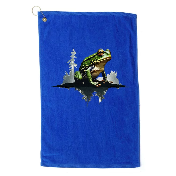 Scenic Forest Landscape With Frog Nature Inspired Platinum Collection Golf Towel