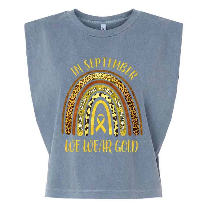 Support Faith Love Hope Cure Strength In September We Wear Gold Garment-Dyed Women's Muscle Tee