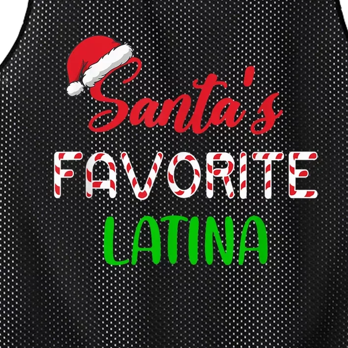 Santas Favorite Latina Gift Funny Chritsmas Xmas pajama Mesh Reversible Basketball Jersey Tank