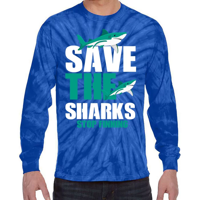 Sea Fish Lovers Save Sharks Stop Finning Environtal Gift Meaningful Gift Tie-Dye Long Sleeve Shirt