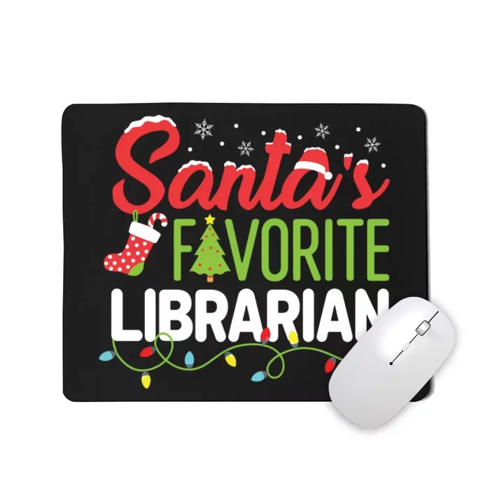 Santas Favorite Librarian Christmas Library Book Elf Funny Mousepad