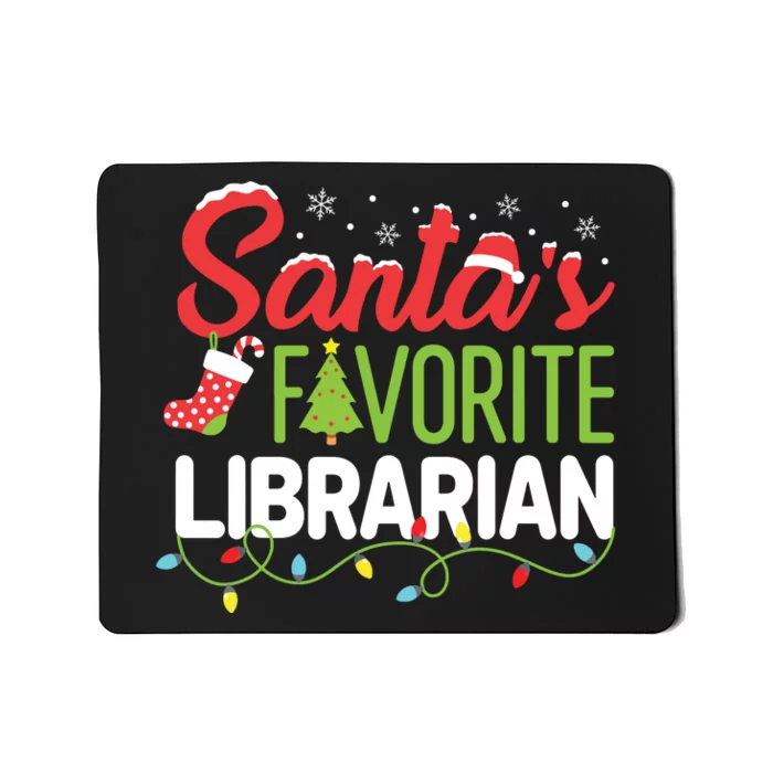 Santas Favorite Librarian Christmas Library Book Elf Funny Mousepad