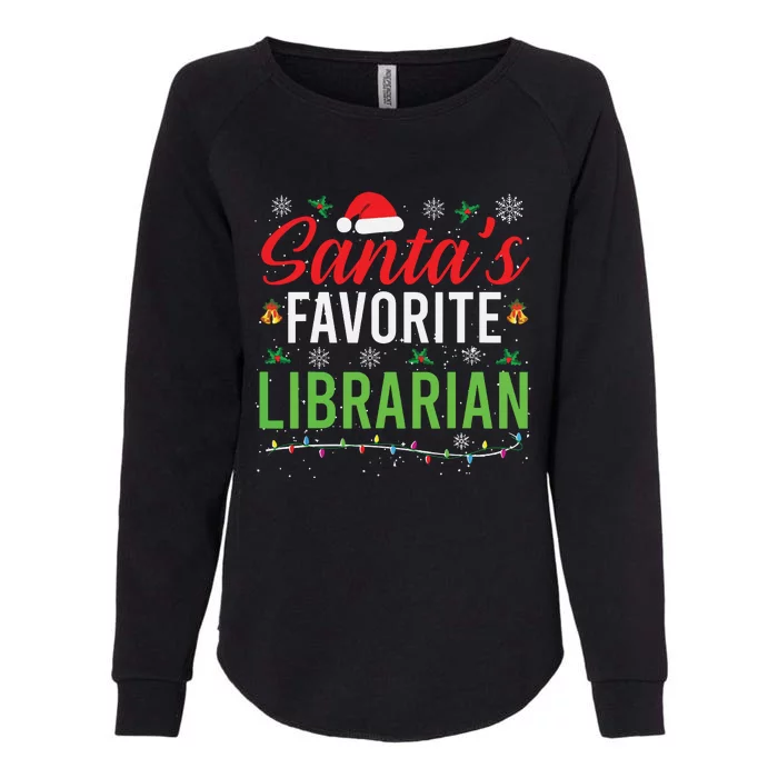 Santas Favorite Librarian Cute Book Lover Christmas Gifts Womens California Wash Sweatshirt