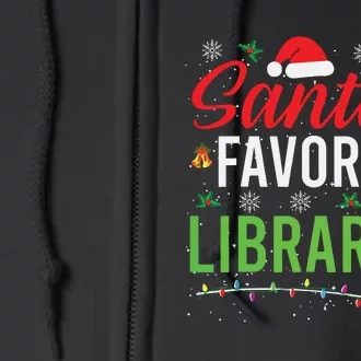 Santas Favorite Librarian Cute Book Lover Christmas Gifts Full Zip Hoodie