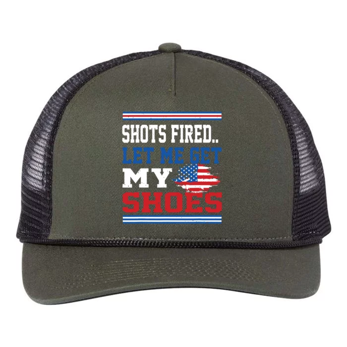 Shots Fired Let Me Get My Shoes Retro Rope Trucker Hat Cap